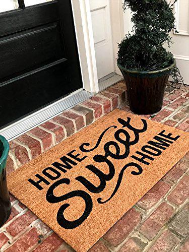 tar heel marketplace mats natural coir non slip home sweet home floor entrance door mat indoor/outdoor (24, 36)