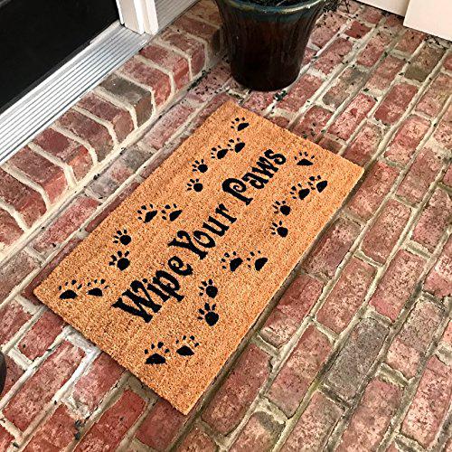 tar heel marketplace mats new natural coir non slip wipe your paws floor entrance door mat indoor/outdoor (24w x 36l)