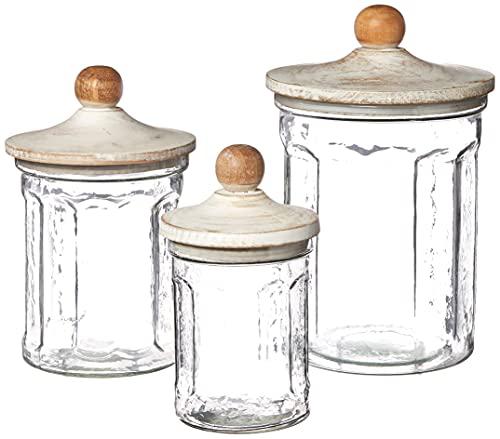 mud pie glass canister set of 3 kitchenware