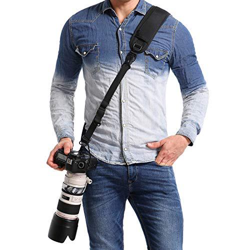 waka rapid camera neck strap with quick release and safety tether, adjustable camera shoulder sling strap for nikon canon sony
