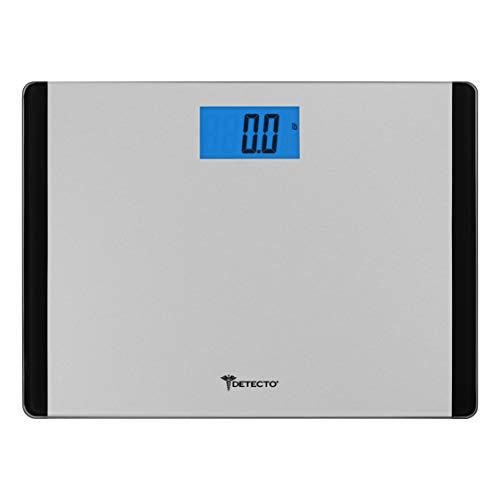 Escali detecto d119 low profile extra wide body weight bathroom scale, digital lcd display, 440lb capacity