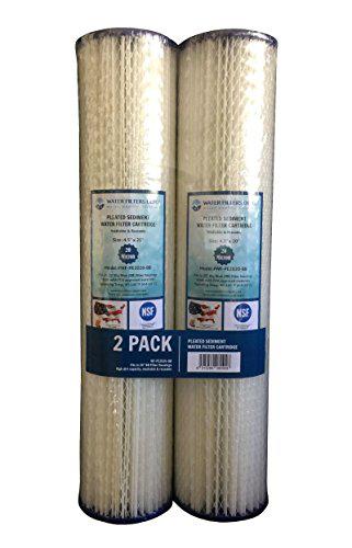 Water Filters Depot (WFD) wfd, wf-pe2020-bb 4.5"x20" 20 micron pleated sediment water filter cartridge, fits in 20" big blue (bb) housings of whole house