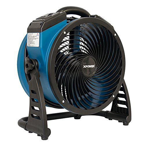 xpower p-26ar industrial axial air mover, blower, fan with build-in power outlets for water damage restoration, home and plumbi