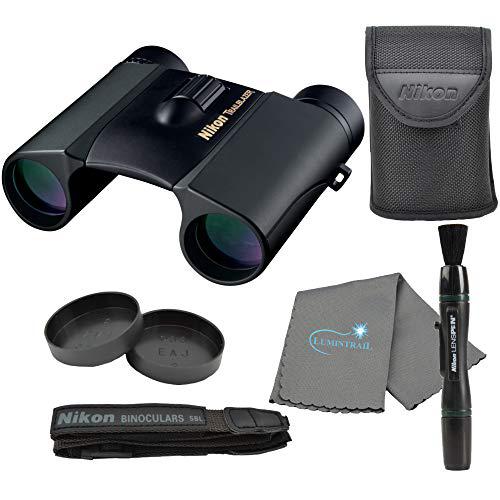 nikon trailblazer 8x25 atb binoculars, waterproof (8217), black bundle with a nikon lens pen and lumintrail cleaning cloth