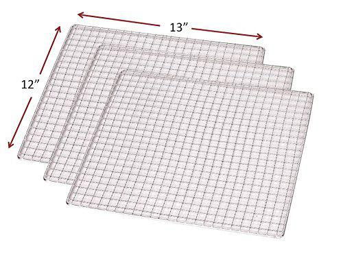 Samson Brands 3-pack stainless steel 12 x 13 dehydrator drying trays fits samson sb106 and sb109 dehydrators also fits magic mill, aroma, iva