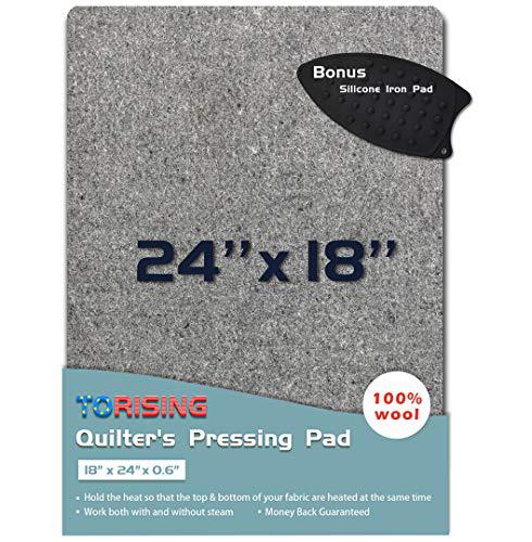 Torising 18" x 24" x 0.6" wool ironing quilter's pressing pad mat- 100% wool for professional ironing| portable quilting heat press pad