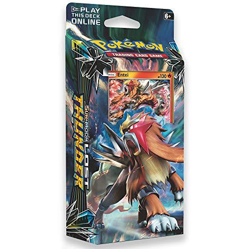 pokemon tcg: sun & moon - lost thunder, blazing volcanion 60-card theme deck featuring a holographic entei