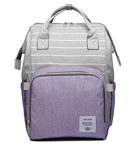 QIXINGHU multi-function diaper bag for baby care travel backpack nappy bags handbags large capacity purple