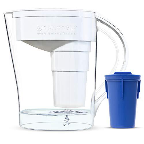 santevia water systems alkaline pitcher - mina slim white