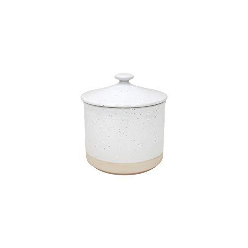 casafina fattoria collection stoneware ceramic medium canister 49 oz, white