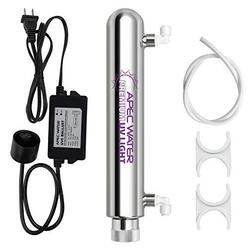 apec water systems intense stainless steel ultra-violet sterilizer water filtration kit ug-uvset-1-4-ss, white