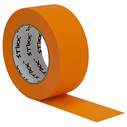 STIKK 2 inch x 60yd stikk orange painters tape 14 day easy removal trim  edge finishing decorative marking masking tape (1.88 in 48mm)