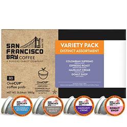 san francisco bay onecup, single serve coffee k-cup pods, assorted variety pack, (80 count), keurig compatible