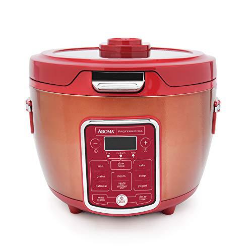 aroma professional arc-1230r rice cooker/multicooker, 20 cup cooked, red