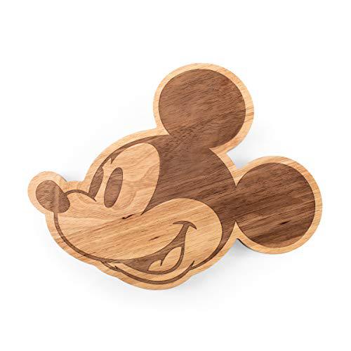 picnic time mickey mouse head cheese platter and cutting board - laser cut wooden serving plate for appetizers, fruit, vegetabl
