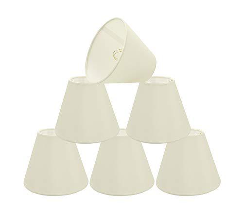 Aspen Creative 32123 6 Small Hardback Empire Shape Chandelier Set Pack Transitional Design In Ivory Bottom Width 3 X Aspen Creative 32123 6, Set Of 6 Small Chandelier Lamp Shades Empire