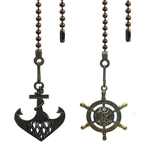 hyamass 2pcs vintage hollow out anchor and wheel charm pendant ceiling fan danglers fan pulls chain extender with ball chain co