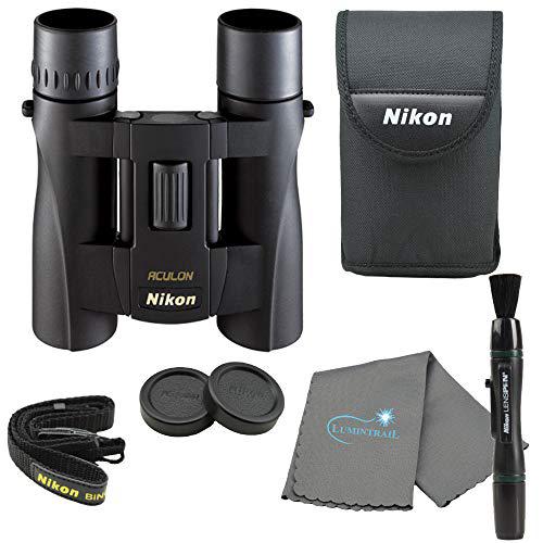 nikon aculon a30 10x25 binoculars compact binocular - black bundle with a nikon lens pen and lumintrail cleaning cloth