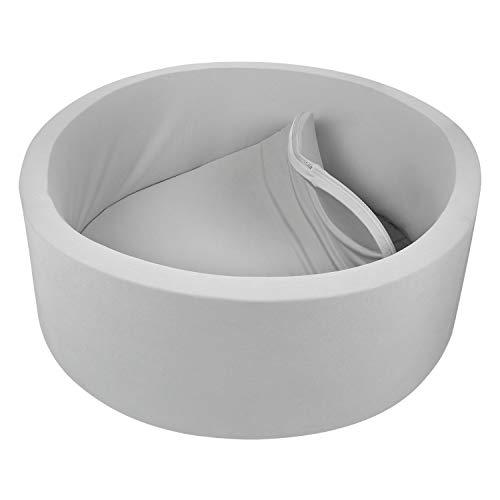 trendbox memory foam ball pit for baby toddler soft round ball pool - light gray