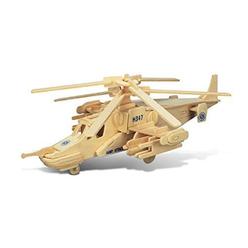 Joshua Roth Puzzled Black Shark Helicopter Wooden 3D Puzzle 84 Interlocking Pieces Aircraft Woodcraft Construction Kit Easy to Build