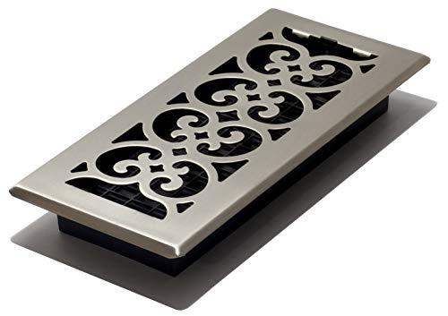 Wilton decor grates sph410-nkl 4-inch by 10-inch scroll floor register, brushed nickel