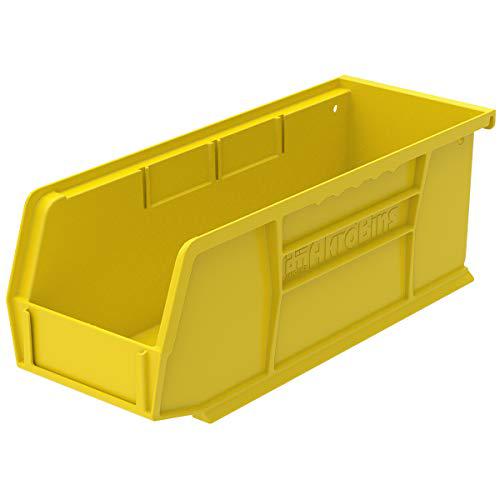 Thermos akro-mils 30224 plastic storage stacking hanging akro bin, 11-inch by 4-inch by 4-inch, yellow, case of 12