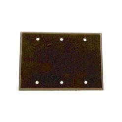 leviton 85033 3-gang no device blank wallplate, standard size, thermoset, box mount, brown