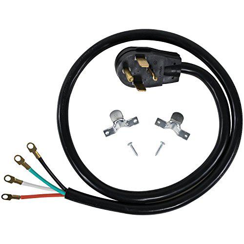 certified appliance accessories 30-amp appliance power cord, 4 prong dryer cord, 4 color coded wires with eyelet connectors, 6