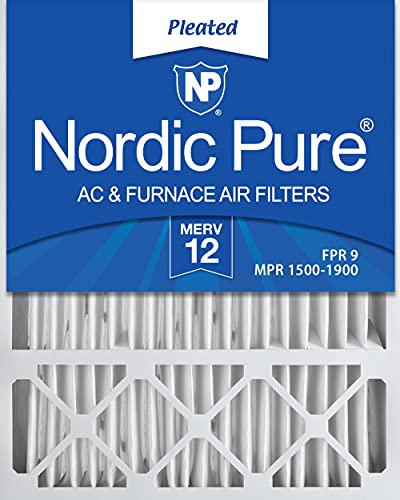 Grab Green nordic pure 20x25x4/20x25x5 (19 7/8 x 24 7/8 x 4 3/8) honeywell fc100a1037 replacement pleated ac furnace air filters merv 12,