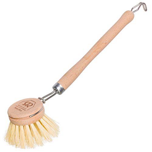 Anchor Hocking redecker tampico fiber dish brush with untreated beechwood handle, 9-inches
