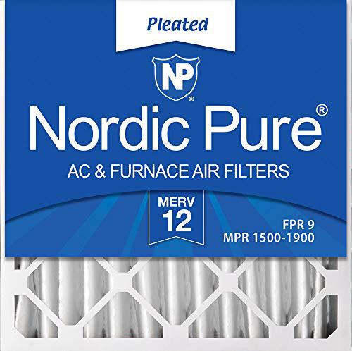 nordic pure 20x20x4m12-2 merv 12 pleated ac furnace air filters, 2 pack, 2 pack, 2 pack