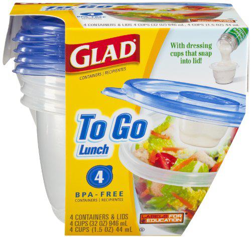 Lenox glad to go container lunch size - with dressing cups that snap into  lid
