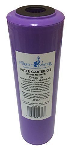 Perfect Water Technologies home master cff25-10 jr f2 replacement water filter, activated alumina/gac fluoride filter, purple