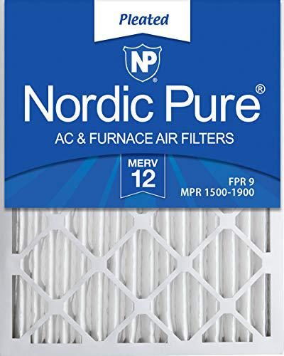 nordic pure 18x20x2 merv 12 pleated ac furnace air filters, 18x20x2, 3 pack