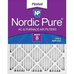 nordic pure 18x25x1 merv 8 pleated ac furnace air filters 6 pack, 18x25x1m8-6