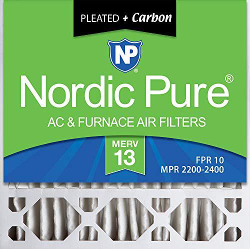nordic pure 20x20x5 (4-3/8 actual depth) plus honeywell fc100a1011 replacement pleated ac furnace air filter, 1 pack, merv 13 +
