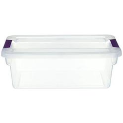 Wilton sterilite 17511712 6 quart clearview latch storage container with plum handles