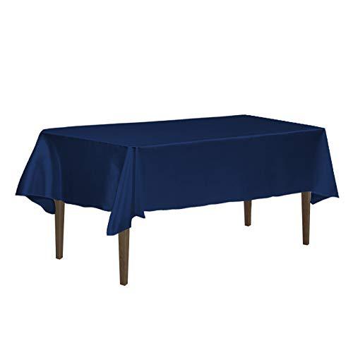 linentablecloth 60 x 126-inch rectangular satin tablecloth navy blue