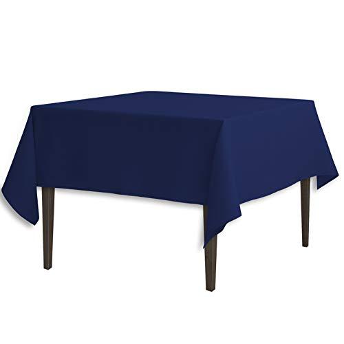 linentablecloth 85-inch square polyester tablecloth navy blue
