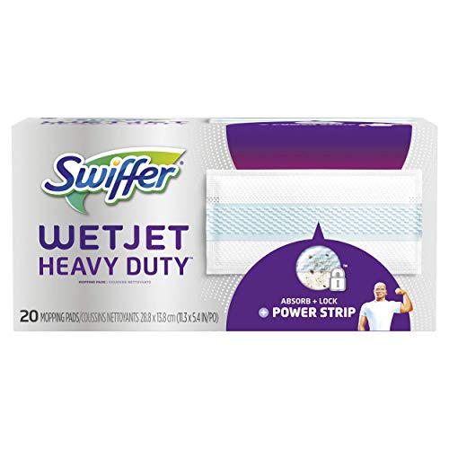 NTE Electronics swiffer wetjet heavy duty mop pad refills for floor mopping and cleaning, all purpose multi surface floor cleaning product, 20