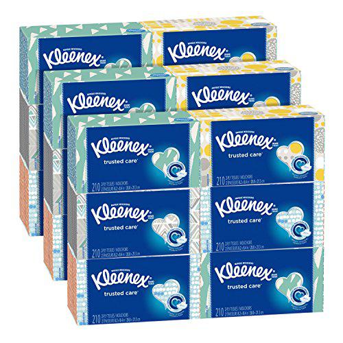 IPG kleenex everyday facial tissues, 210 tissues per flat box, 18 pack