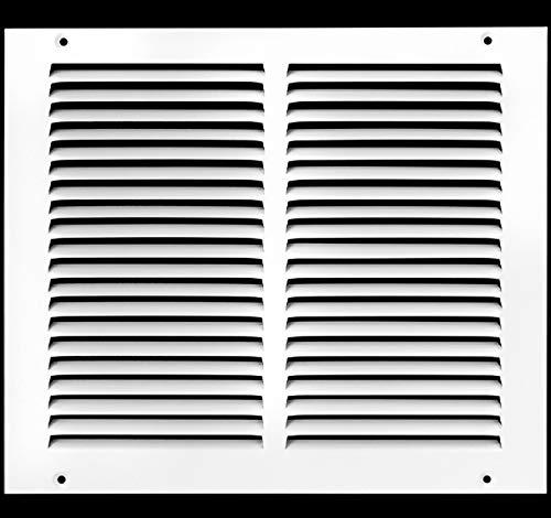 HVAC Premium 12"w x 12"h steel return air grilles - sidewall and ceiling - hvac duct cover - white [outer dimensions: 13.75"w x 13.75"h]