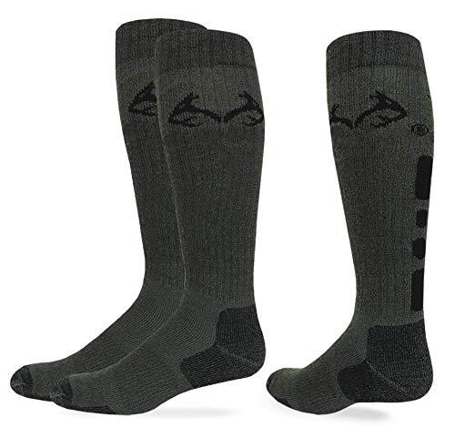 Realtree AP realtree outfitters men's ultra-dri all season tall boot socks (1-pair), olive, large