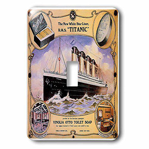 3drose lsp_149245_1 vintage white star line titanic vinolia otto toilet soap advertising poster single toggle switch