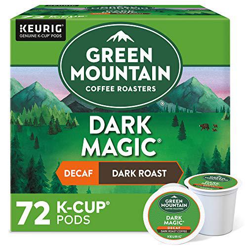 picwrap green mountain coffee roasters dark magic decaf, single serve coffee k-cup pod, dark roast, 72