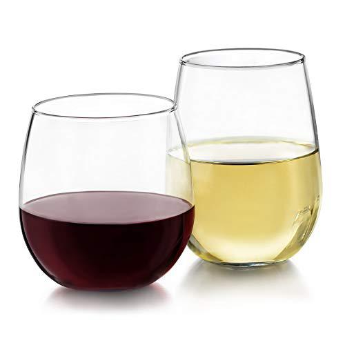 DaVinci libbey stemless 12-piece wine glass party set for red and white wines