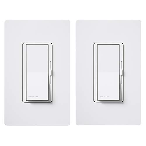 Worth lutron dvwcl-153ph-2-wh diva 150-watt single pole/3-way led/cfl dimmer with wallplate (2 pack), white