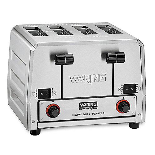 RAM BOARD Waring Commercial WCT850RC 4-Slice Heavy Duty Commercial Pop-Up Bread/Bagel Toaster, 120V, 1800W, 5-15 Phase Plug