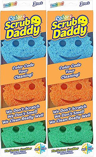 RUBYCA scrub daddy - scratch free color sponge with flex texture (3 pack)