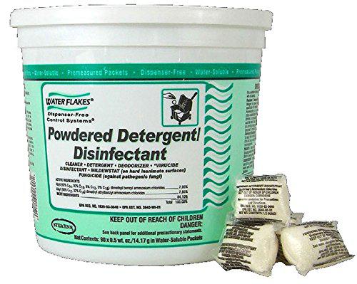 Calloway Mills stearns water flakes powdered detergent disinfectant in premeasured packets (2 pails per case; 90-0.5 oz. packets per pail)